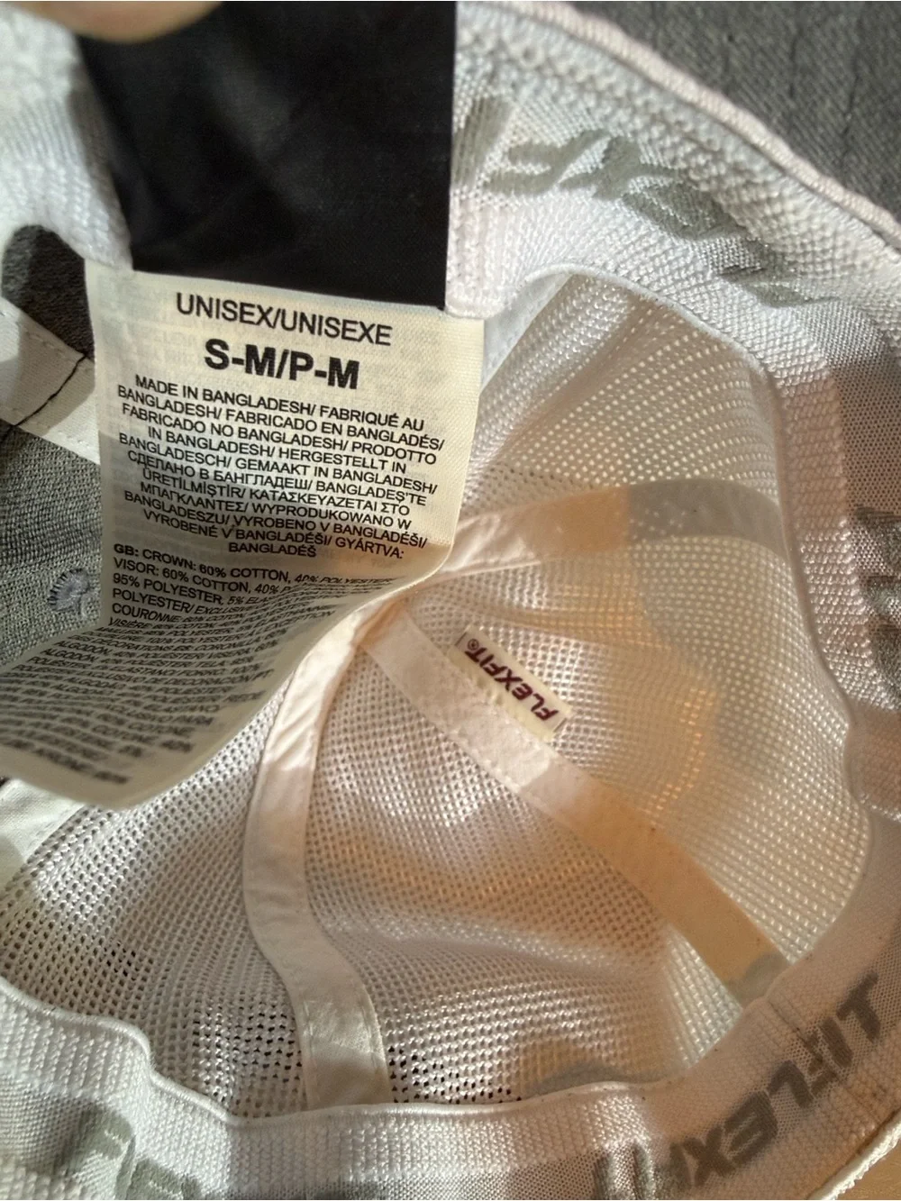 The North Face Gray and White Fitted Mesh Trucker Hat